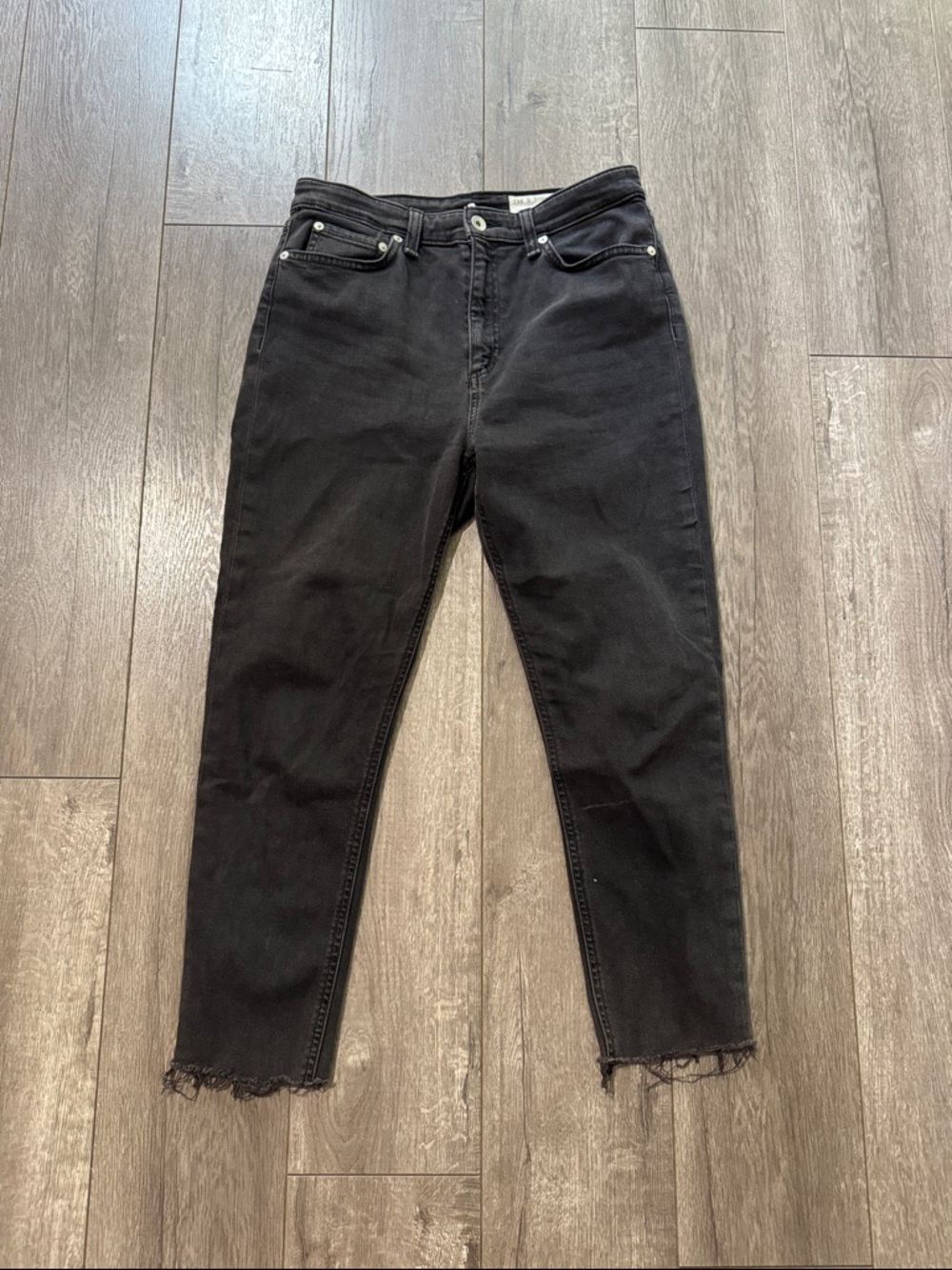 rag & bone Nina High-Rise Ankle Skinny Jeans in the "Wythe"Style #WDD19H2639BIWT - Picture 2 of 5
